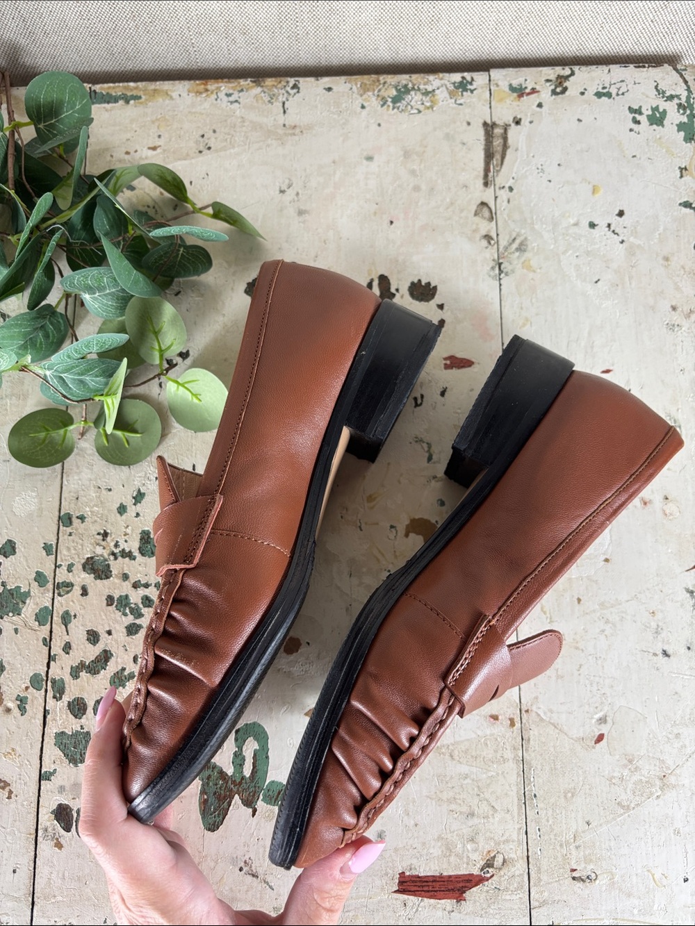 J. Crew >  Classic Leather Penny Loafers in Brown 6 - Picture 4 of 9